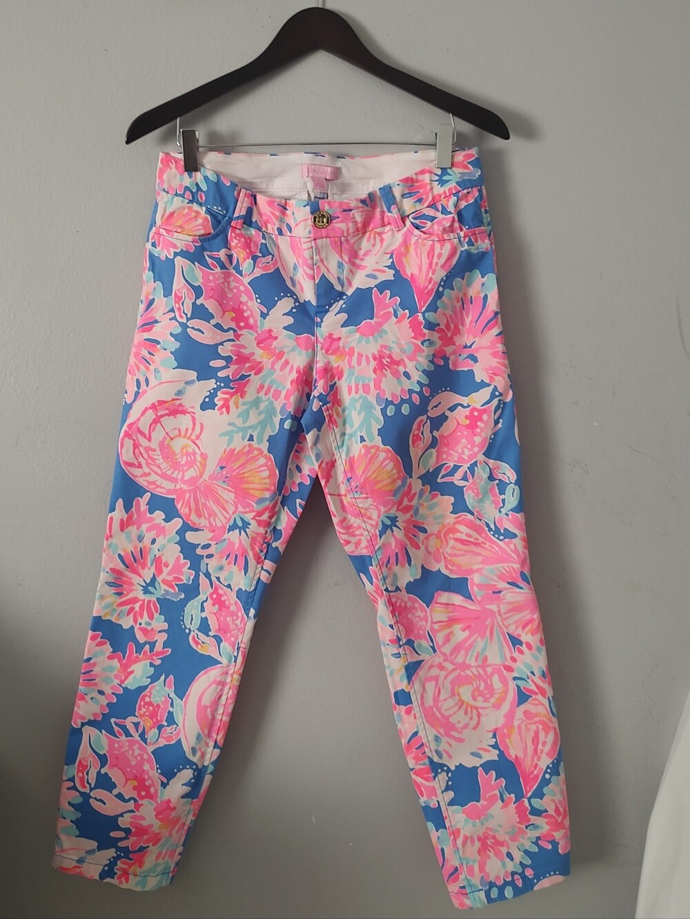 Lilly Pulitzer Pink and Blue Floral Pants
